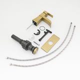 Sink Faucet With Deck Plate Waterfall Nickel Gold with Pop Up Drain and Supply Lines Bathroom W1932P179412