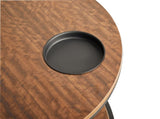 Round coffee table in antique wood color, 34.64-inch living room coffee table, a simple tabletop W1911P371570