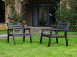 HDPE Outdoor Terrace Dining Chair Set, low maintenance - for gardens, backyards and decks - Black 18729758