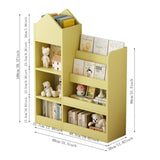 Yellow Kids Wooden Bookshelf Toy Storage Organizer with Bookcase, Kid's Bin Storage Unit with 6 W2876P233555