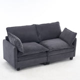 Modular Sofa , Velvet Large U-Shaped Couch Comfy Upholstered 2-Seat Sofa, 2 W2705P268484