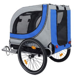 Large Folding Bike Trailer Dogs 120LB Capacity All-Terrain Pet Carrier, Durable Steel Frame W1364P268356