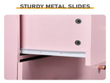 25.98"*15.75"*43.7" 5-Tier 6-Drawer Cabinet Drawer Dresser with Gold Handles Macaron Pink 89911285