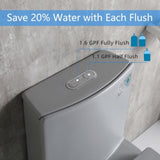 1.1/1.60 GPF Dual-Flush One Piece Toilet, Water-Saving Elongated Comfort Height Floor Mounted, Soft W1573P246723