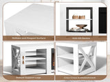 58 inch white double-sided cross fireplace cabinet 149 * 40 * 60cm 18 inch fireplace core 05117543