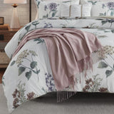 7 Piece Printed Seersucker Comforter Set with Throw Blanket Taupe/Blush King/Cal King B035P266670