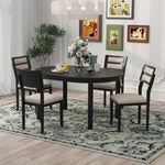 ZUN 5-Piece Multifunctional Dining Table Set, Farmhouse Dining Set with Extendable Round Table,Two Small 37815934