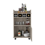 Phoenix Bar Cart with 2 Open Shelves 4 Cubbies and Cabinet B200P173180