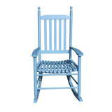 wooden porch rocker chair blue W49528620
