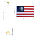 ZUN 2 Pack 6FT Telescoping Indoor Flag Pole Kit Eagle Topper Aluminum Gold Pole with 3x5Ft Embroidered 64117633