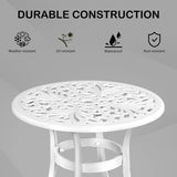 Phoenix Cast Aluminum Round Table, Patio End Table Side Table, Cast Aluminum Cocktail Table, Outdoor 23436052