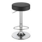 ZUN Black and Chrome Adjustable Hydraulic Bar Stool B062P149094