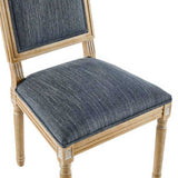 French Country Dining Chairs Elegant Cane Backrest & Upholstered Seats with Fluted Legs N767P263677H
