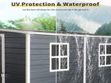 4x8ft Outdoor Storage Shed with Floor Resin shed with Two-Window, Waterproof ,Lockable Doors for 59651629