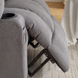 Swinging recliner massage heated sofa, with USB and 2 cup holders in side pockets W1807P298206