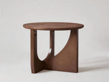 19.68" Round End Table, Rubberwood Accent Side Table for Living Room, Walnut 88267429