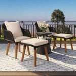 ZUN K&K 5 Pieces Patio Furniture Chair Sets, Patio Conversation Set With Wicker Cool Bar Table, WF324995AAW