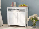 Bathroom standing storage with double shutter doors cabinet-White 01478226