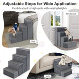 4-Step Dog Stairs with Storage - MDF Build , Dutch Velvet Comfort, 15"x6.5" Steps 75608027