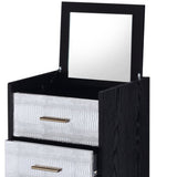 Black and Silver 4-drawer Jewelry Armoire with Lift-top B062P181349