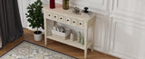 TREXM Rustic Console Table with Open Shelf, Rubber Wood Legs, Ideal for Entryways, Living Rooms, and N715P205077E
