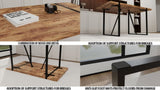 55 " dining table modern rural industrial rectangular MDF dark wood, 4-6 people, 1.5" thick W2189P168378