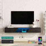 Floating TV Stand Wall Mounted with 16 Color LEDs,69" Modern TV Stand, Floating TV Cabinet W1321P237655