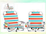 63*65*82cm Short Oxford Cloth Silver White Aluminum Tube Bearing 100kg Beach Chair Rainbow Stripes 99378183