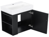 20 Inch Bathroom Vanity with Ceramic Sink, Diamond Pattern Door Design, Gold Handle & Side Storage N725P314033B