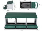 3 Compartment Roll Out Nesting Box with Plastic Basket, Egg Nest Box Laying Box Hens 71441129