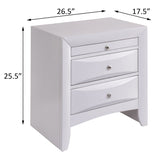 White Nightstand with 2 Drawers B062P181313