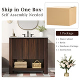 36" Modern Bathroom Vanity with Rectangle Ceramic Sink, Bathroom Cabinet with Large storage space N817P245321B