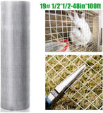 ZUN 48inx100ft 1/2 in 19 Gauge Hardware Cloth Welded Cage Chicken Fence mesh Rolls Square Chicken W122651830
