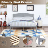 ZUN Full Size Bed, Wood Platform Bed Frame with Headboard For Kids, Slatted, Gray W1998121953