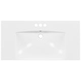 ZUN 36" Single Bathroom Basin Sink, Vanity Top Only, 3-Faucet Holes, Resin WF310598AAK