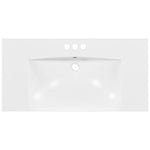 ZUN 36" Single Bathroom Basin Sink, Vanity Top Only, 3-Faucet Holes, Resin WF305079AAK
