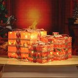 ZUN 3pcs 60 Lights, Linen And Linen Bows, Us Standard Plugs, Garden Gift Box Decoration 89041777