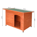 ZUN Waterproof Wood Dog House Pet Shelter Natural Wood Color L 86988362