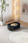 ZUN Scandinavian style Elevated Dog Bed Pet Sofa With Solid Wood legs and Black Bent Wood Back, Cashmere W794125927