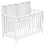 ZUN Certified Baby Safe Crib, Pine Solid Wood, Non-Toxic Finish, Snow White WF304222AAW