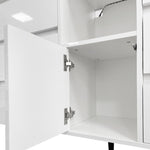 ZUN Living Room Sideboard Storage Cabinet White High Gloss with LED Light, Modern Kitchen Unit Cupboard W132166385