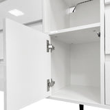 ZUN Living Room Sideboard Storage Cabinet White High Gloss with LED Light, Modern Kitchen Unit Cupboard W132166385