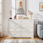 ZUN Bedroom dresser, 9 drawer long dresser with antique handles, wood chest of drawers for kids room, W1162141855