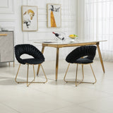 ZUN COOLMORE Accent Set of 2, Velvet Side with Gold Legs, Mid-Century Upholstered Dining W395111805