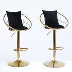 ZUN Black velvet bar chair, pure gold plated, unique design,360 degree rotation, adjustable W117065087