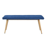 ZUN 45.3" Dining Room Bench with Metal Legs - DARK BLUE W131471295