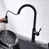 ZUN FLG Touch-On Kitchen with Pull Down Sprayer Single Handle Brass Touch Activated Kitchen Sink W1932123652