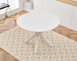 ZUN 42.1"WHITE Table Mid-century Dining Table for 4-6 people With Round Mdf Table Top, Pedestal Dining W234122455