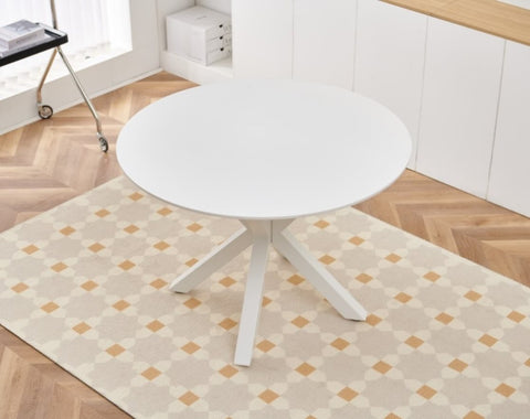 ZUN 42.1"WHITE Table Mid-century Dining Table for 4-6 people With Round Mdf Table Top, Pedestal Dining W234122455
