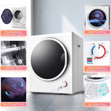 ZUN Electric Portable Clothes Dryer, Front Load Laundry Dryer for Apartments, Dormitory and RVs with ES289603AAK